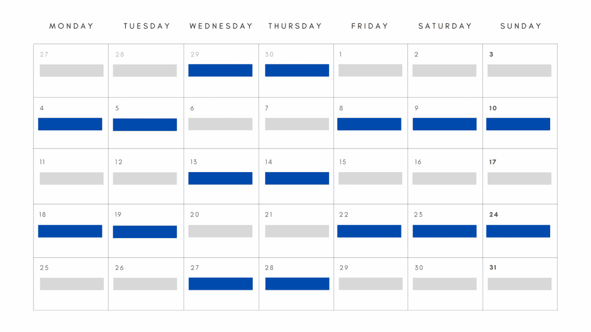 Child custody schedule by age 1-3 years old example